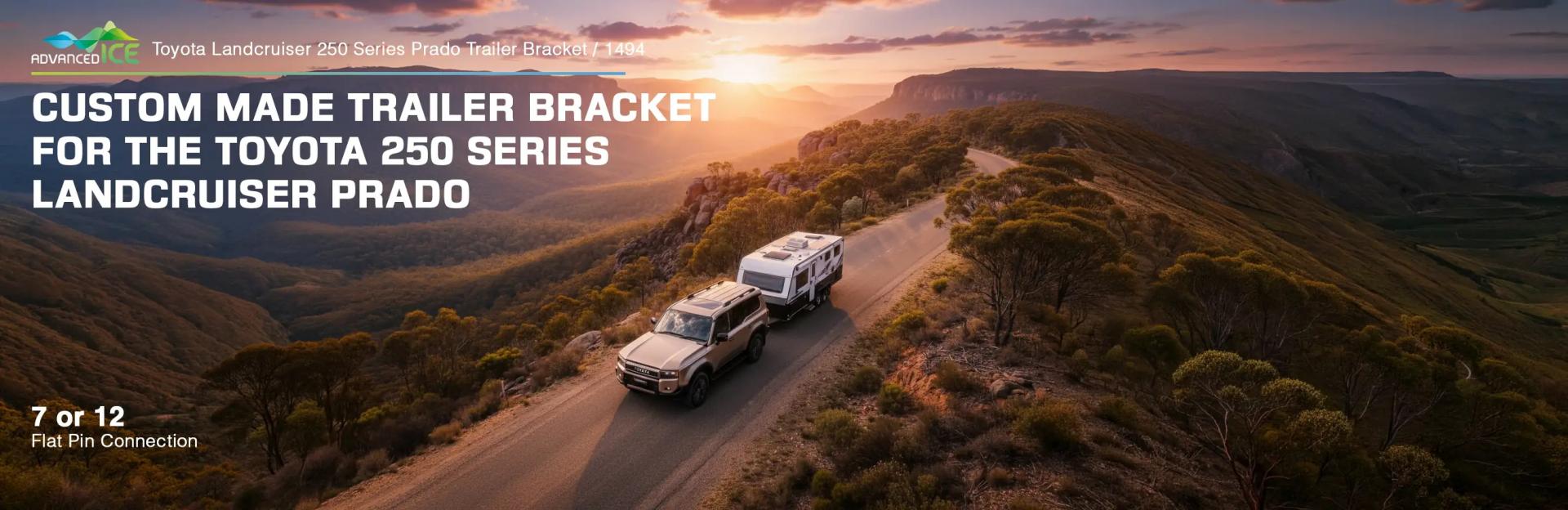 Custom made trailer bracket for the Toyota 250 Series Landcruiser Prado to fit 7 pin or 12 pin flat trailer plug - EuroFit Towbars & Electrics - eurofittowbars.com.au