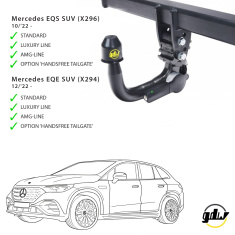 Mercedes EQE EQS SUV Detachable Invisible Towbar OEM 2774T60 - EuroFit Towbars & Electrics - eurofittowbars.com.au