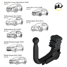 Audi Q4 e-tron VW ID.4 ID.5 Skoda Enyaq Detachable Invisible Towbar 2865T60 - EuroFit Towbars & Electrics - eurofittowbars.com.au