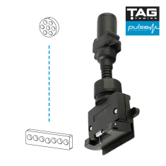 Standard trailer adaptor 7 pin small round socket to 7 pin flat plug TAG - EuroFit Towbars & Electrics - eurofittowbars.com.au