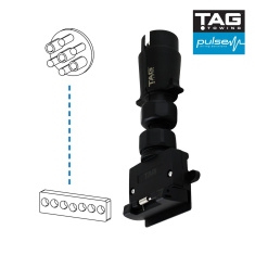 Standard trailer adaptor 7 pin large round socket to 7 pin flat plug TAG - EuroFit Towbars & Electrics - eurofittowbars.com.au