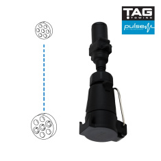 Standard trailer adaptor 7 pin small round socket to 7 pin large round plug TAG - EuroFit Towbars & Electrics - eurofittowbars.com.au