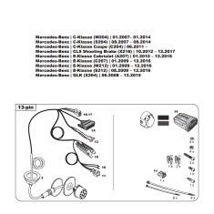 Mercedes C-Class E-Class GLK tow bar LED wiring kit WYR232613R-T trail-tec - EuroFit Towbars & Electrics - eurofittowbars.com.au