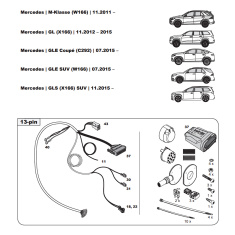 Mercedes GL GLE GLS M-Class tow bar LED wiring kit WYR233213R-T trail-tec - EuroFit Towbars & Electrics - eurofittowbars.com.au