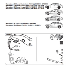 Mercedes C-Class GLC tow bar LED wiring kit WYR233313R-T trail-tec - EuroFit Towbars & Electrics - eurofittowbars.com.au