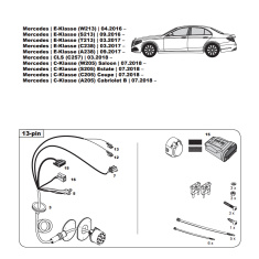 Mercedes C-Class CLS E-Class EQC GLC GLE tow bar LED wiring kit WYR234213R-T trail-tec - EuroFit Towbars & Electrics - eurofittowbars.com.au