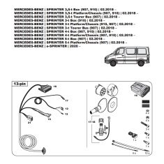 Mercedes Sprinter W907 W910 tow bar LED wiring kit WYR233913R-T trail-tec - EuroFit Towbars & Electrics - eurofittowbars.com.au