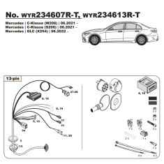 Mercedes C-Class GLC Tow bar LED wiring kit WYR234613R-T trail-tec - EuroFit Towbars & Electrics - eurofittowbars.com.au