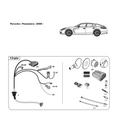 Porsche Panamera tow bar LED wiring kit WYR300113R-T trail-tec - EuroFit Towbars & Electrics - eurofittowbars.com.au