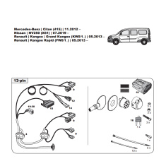Mercedes Citan W415 tow bar LED wiring kit WYR322613R trail-tec - EuroFit Towbars & Electrics - eurofittowbars.com.au