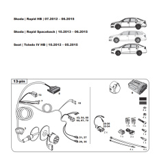 Skoda Rapid tow bar LED wiring kit WYR361213R-T trail-tec - EuroFit Towbars & Electrics - eurofittowbars.com.au