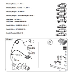 Skoda Fabia Rapid VW Polo tow bar LED wiring kit WYR361313R-T trail-tec - EuroFit Towbars & Electrics - eurofittowbars.com.au