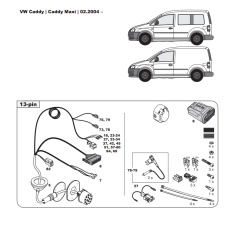 VW Caddy III tow bar LED wiring kit WYR423013R-T trail-tec - EuroFit Towbars & Electrics - eurofittowbars.com.au