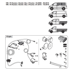 VW T5 T6 tow bar LED wiring kit WYR423513R-T trail-tec - EuroFit Towbars & Electrics - eurofittowbars.com.au