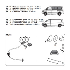 VW T5 T6 T6.1 tow bar wiring kit WYR424113R trail-tec - EuroFit Towbars & Electrics - eurofittowbars.com.au
