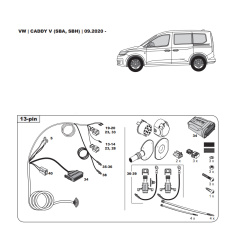 VW Caddy V tow bar LED wiring kit WYR426513R-T trail-tec - EuroFit Towbars & Electrics - eurofittowbars.com.au